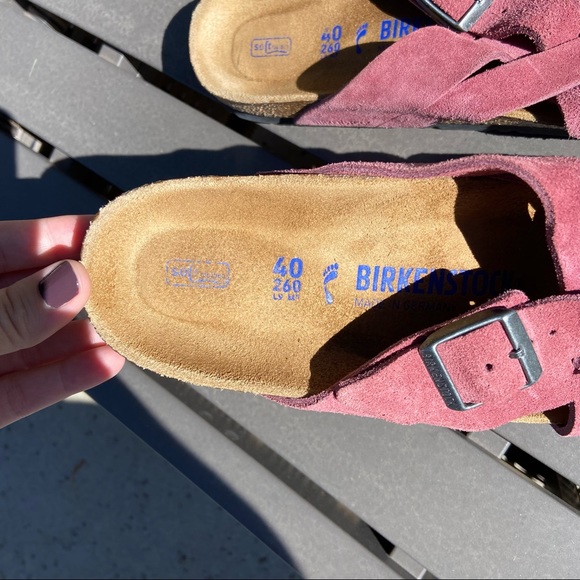 BIRKENSTOCK mauve lugano slides - Picture 3 of 5
